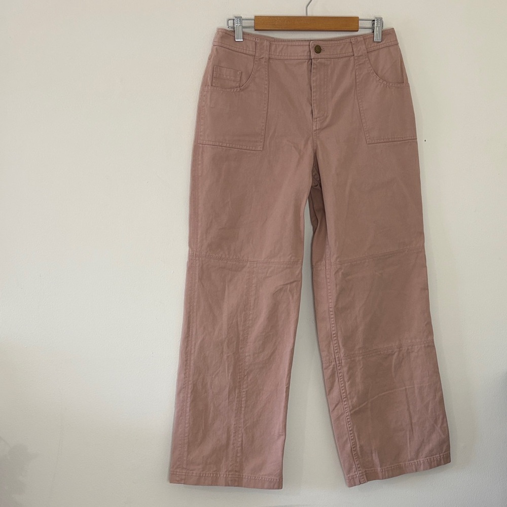 LPA Blush Pink Utility Wide Leg Pants Cotton High Rise Patch Pocket Revolve S
